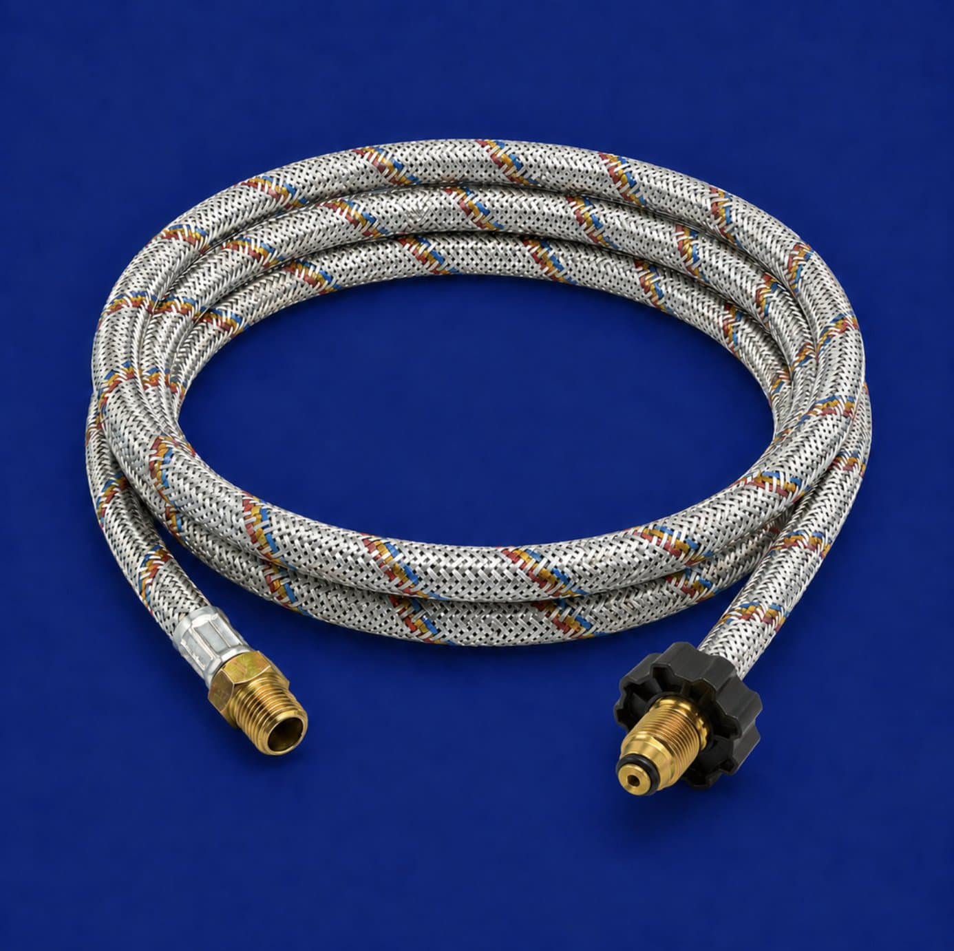 Manguera para Gas Reforzada en Aluminio PIGTAIL a Quemador 1/4 — vista general